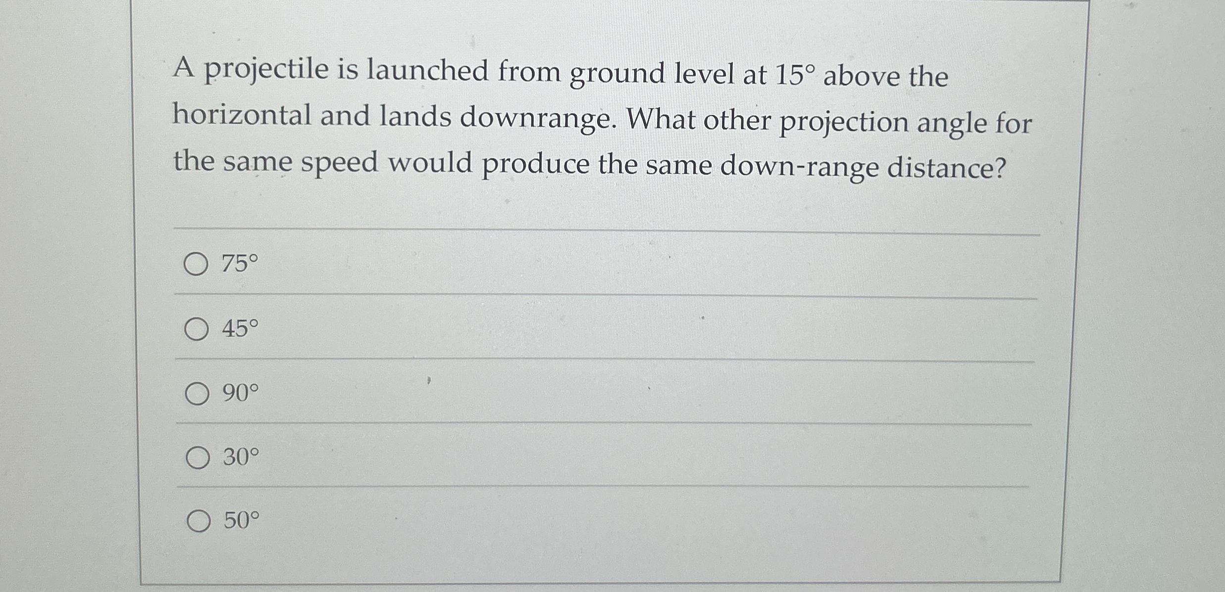A projectile is launched from ground level at 1 5