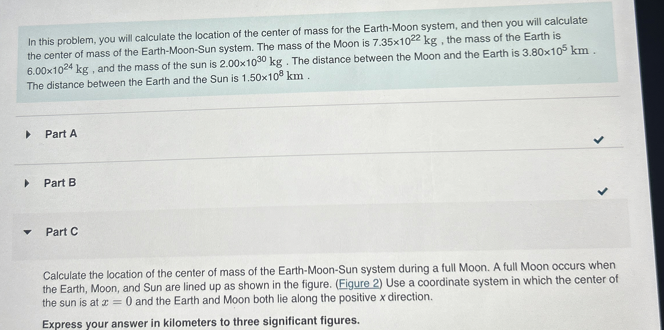 In this problem, you will calculate the location
