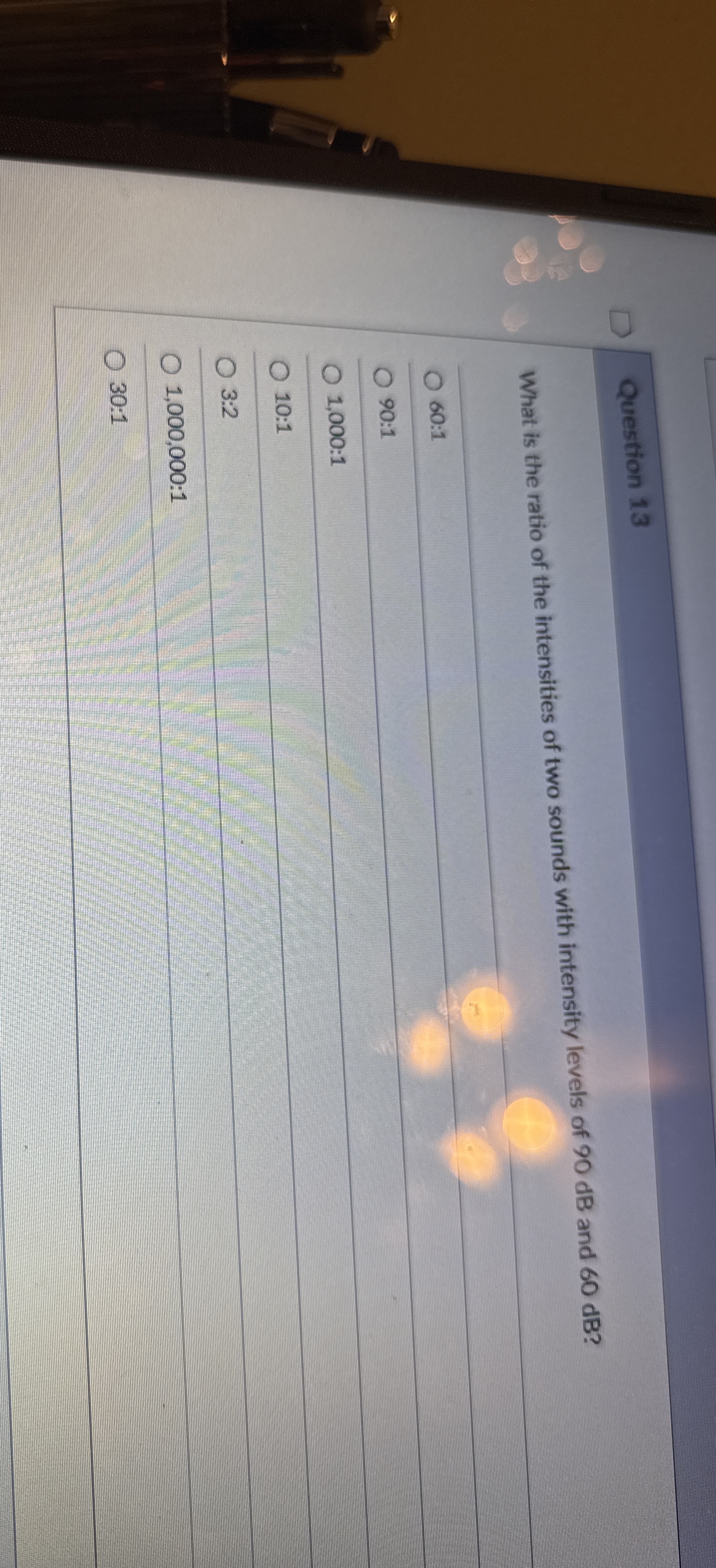 Question 1 3 What is the ratio of the intensities