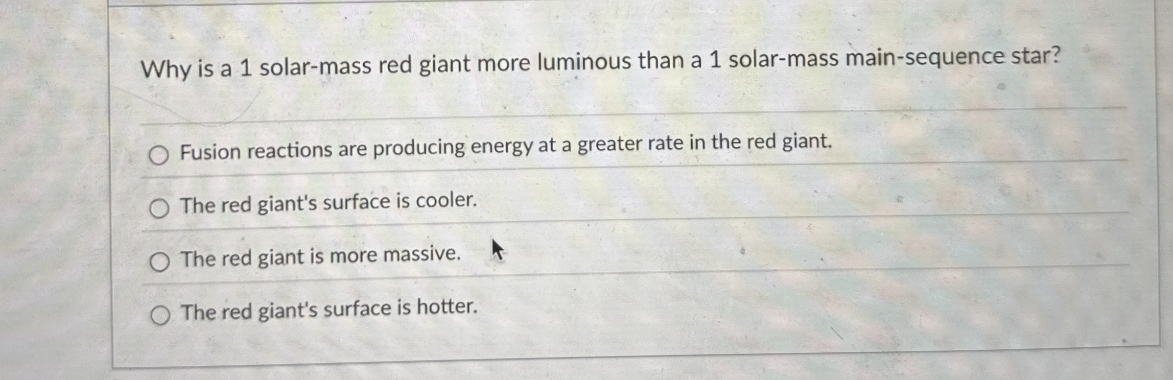 Why is a 1 solar - mass red giant more luminous
