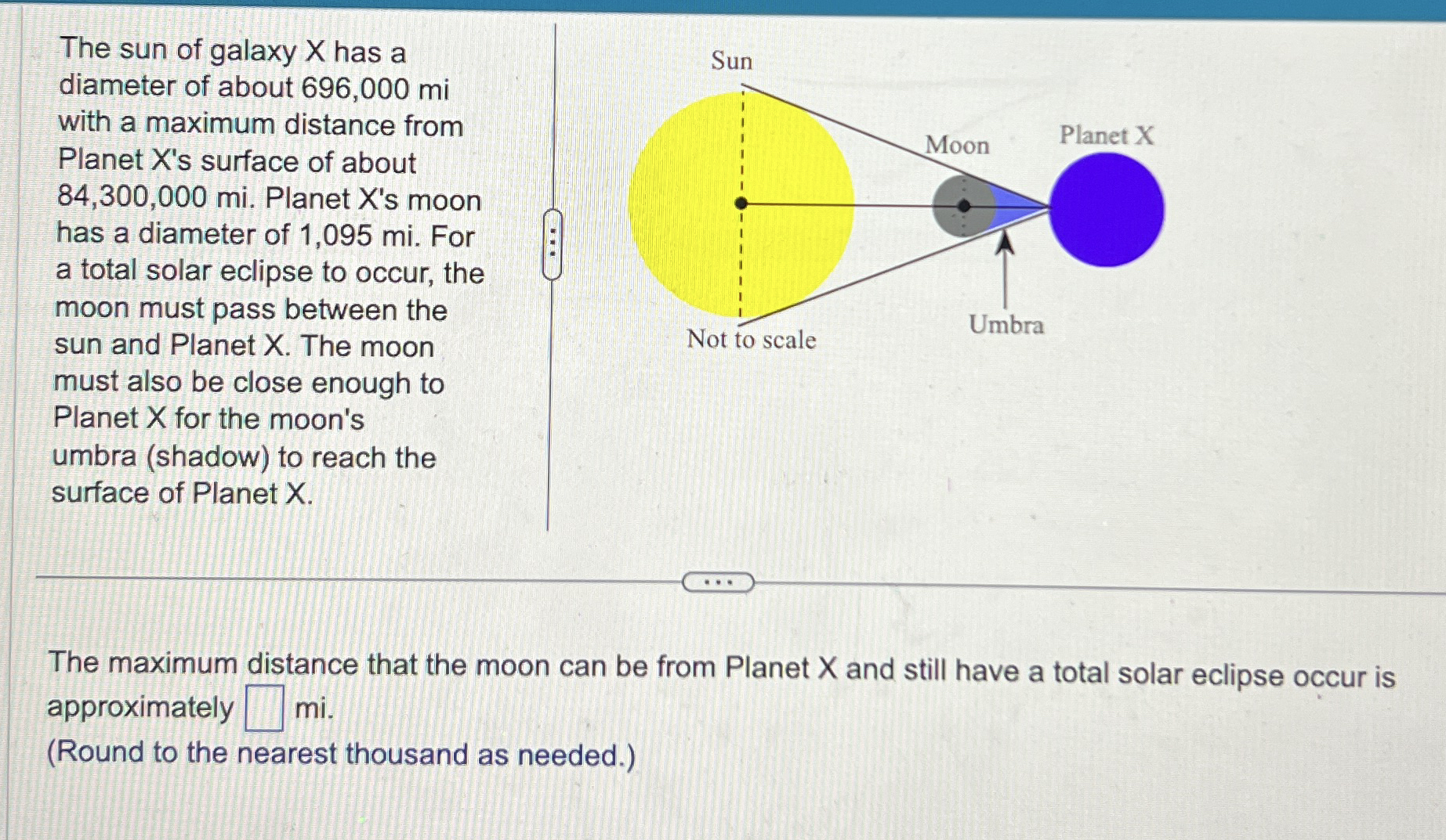 The sun of galaxy x has a diameter of about 6 9 6