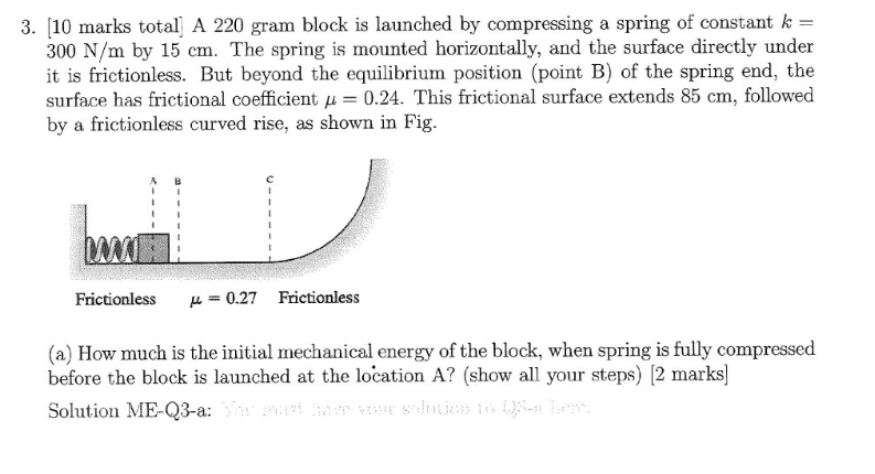 [ 1 0 marks total ] A 2 2 0 gram block is