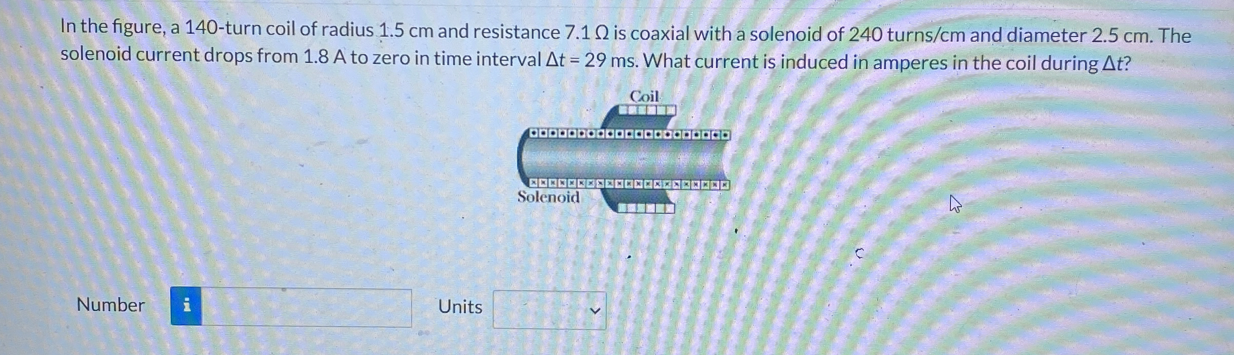In the figure, a 1 4 0 - turn coil of radius 1 .