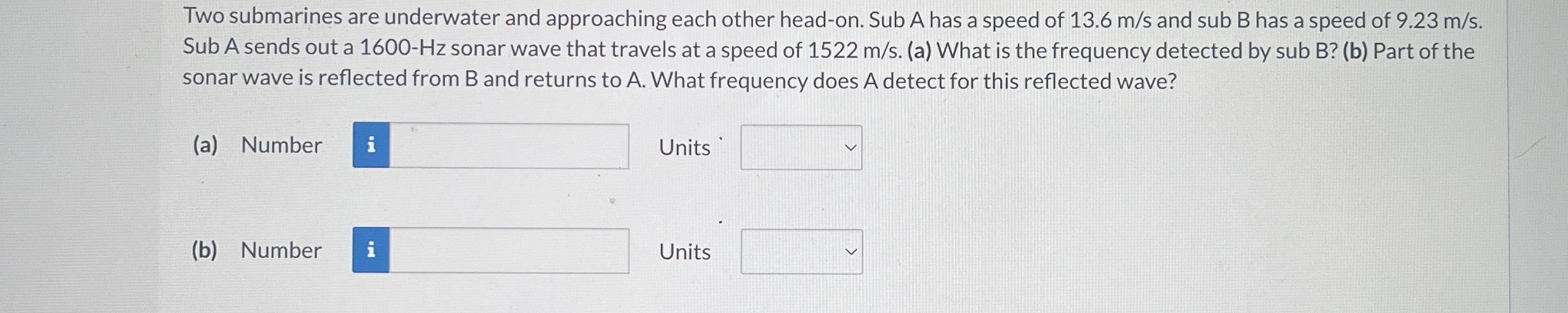 Two submarines are underwater and approaching