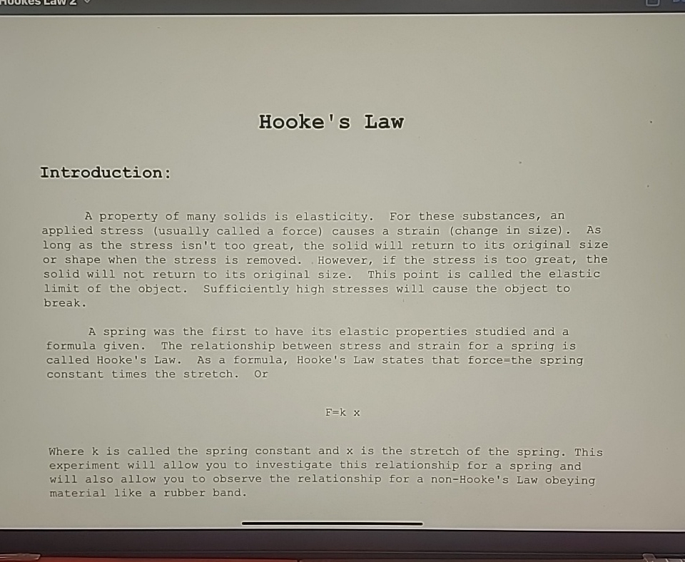 Hooke's Law Introduction: A property of many