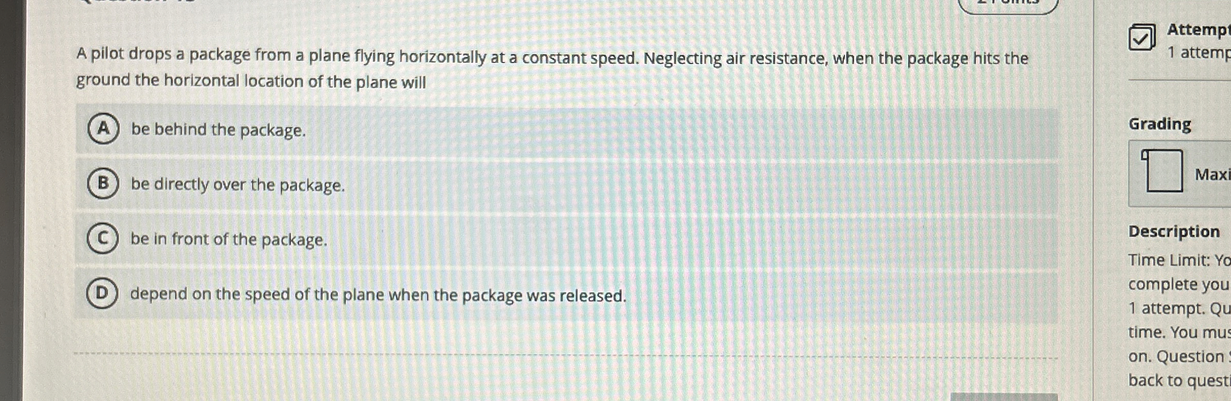 A pilot drops a package from a plane flying