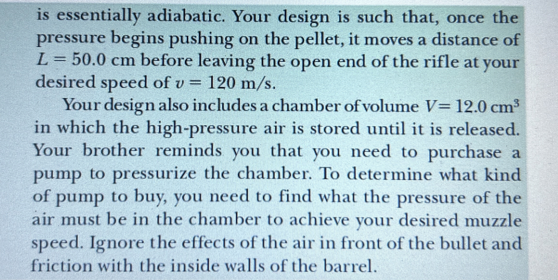 You and your younger brother are designing an air