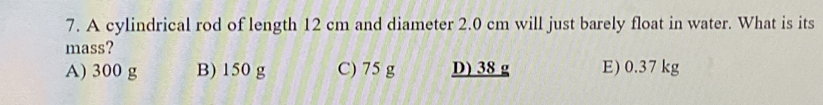 A cylindrical rod of length 1 2 cm and diameter 2