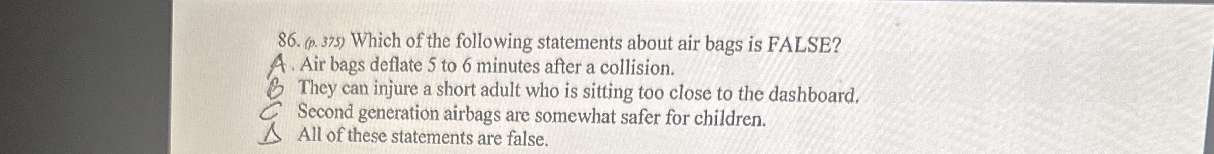 ( p . 3 7 5 ) Which of the following statements