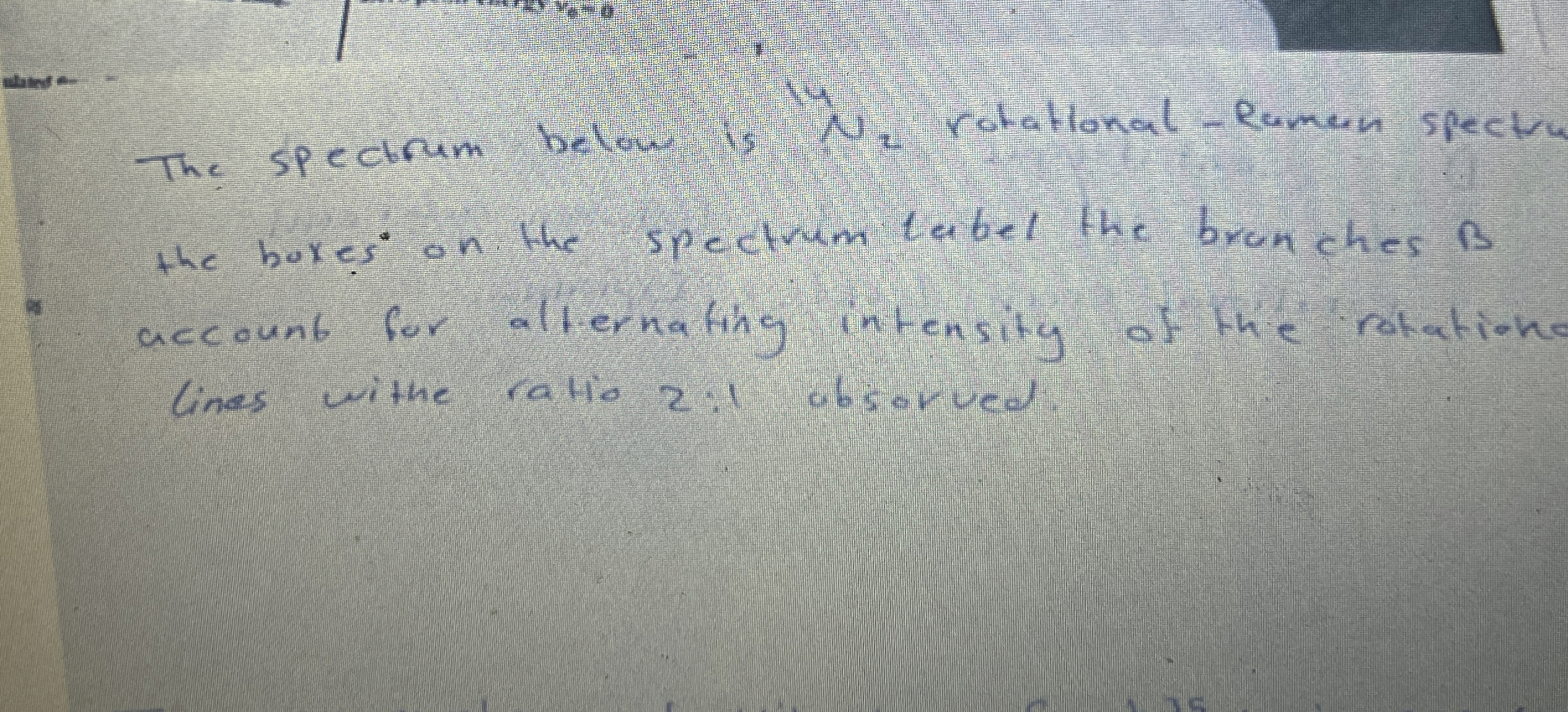 The spectrum below is N 2 rotational - Ramen