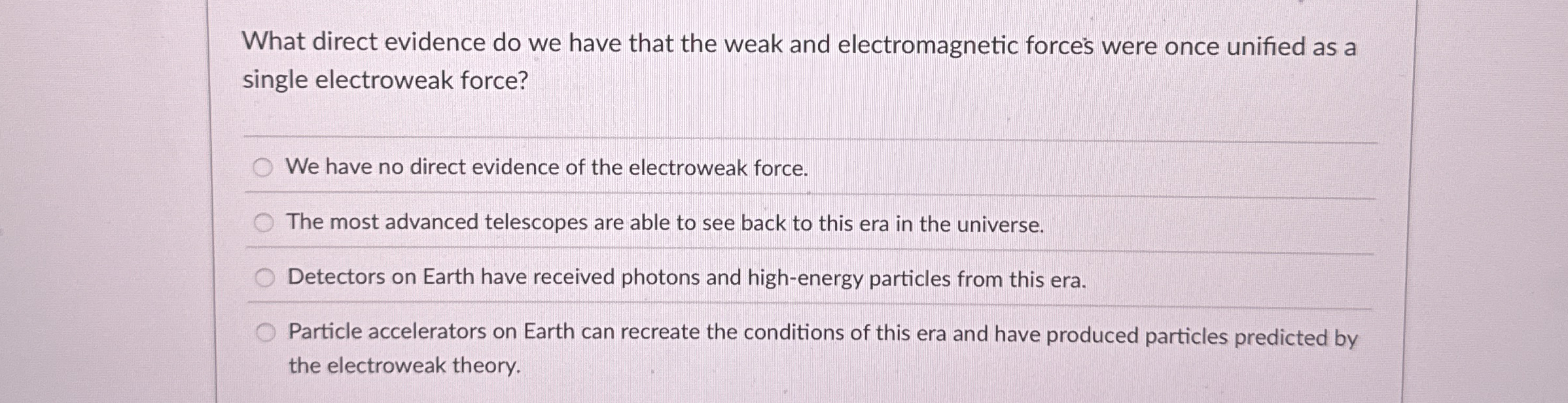 What direct evidence do we have that the weak and