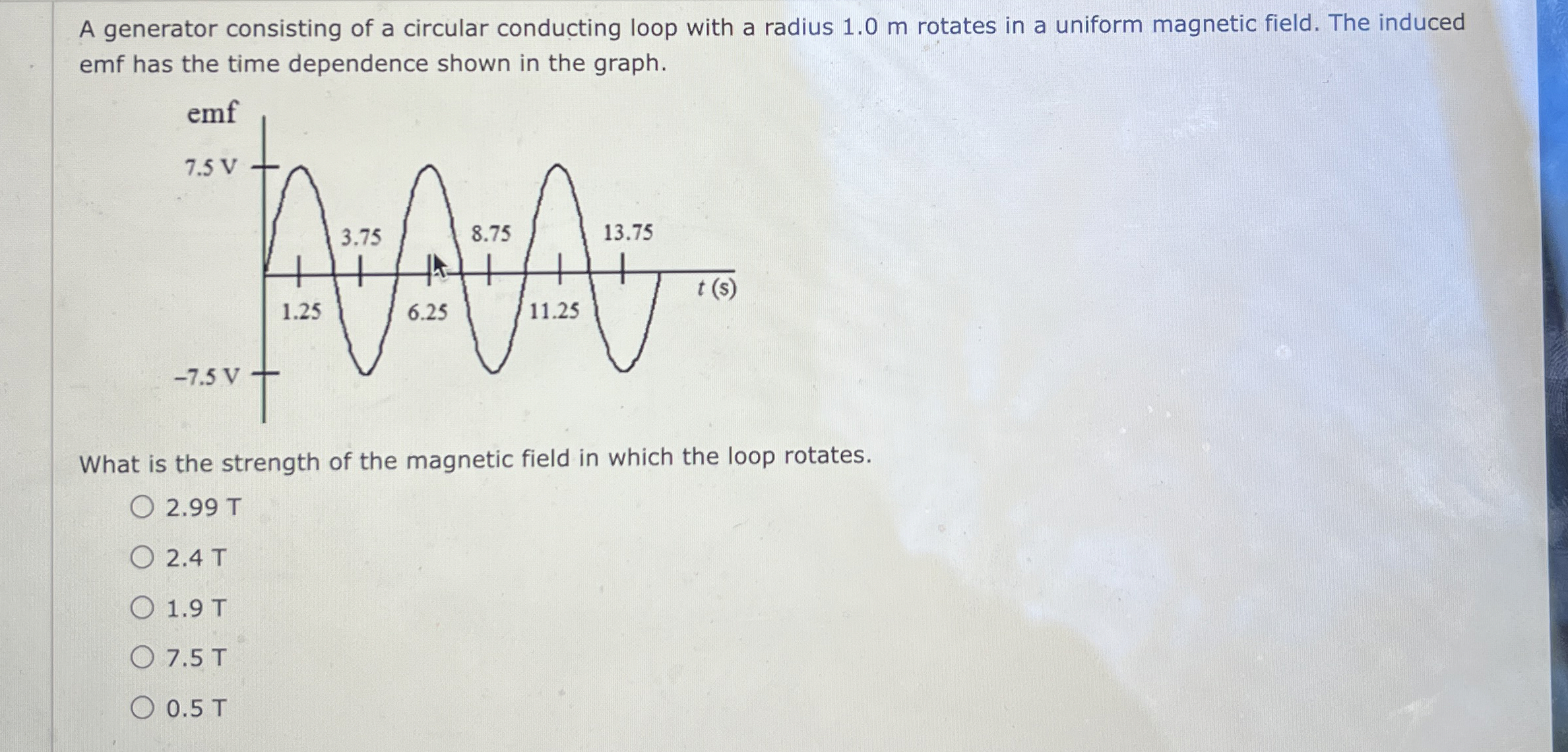 A generator consisting of a circular conducting