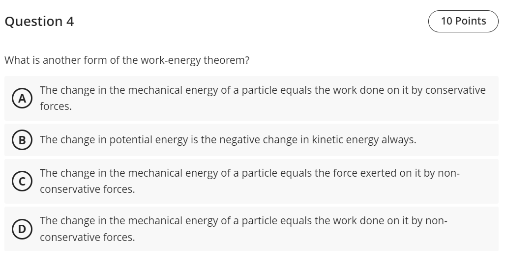 Question 4 What is another form of the work -