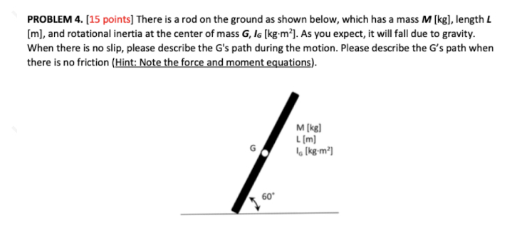 PROBLEM 4 . [ 1 5 points ] There is a rod on the
