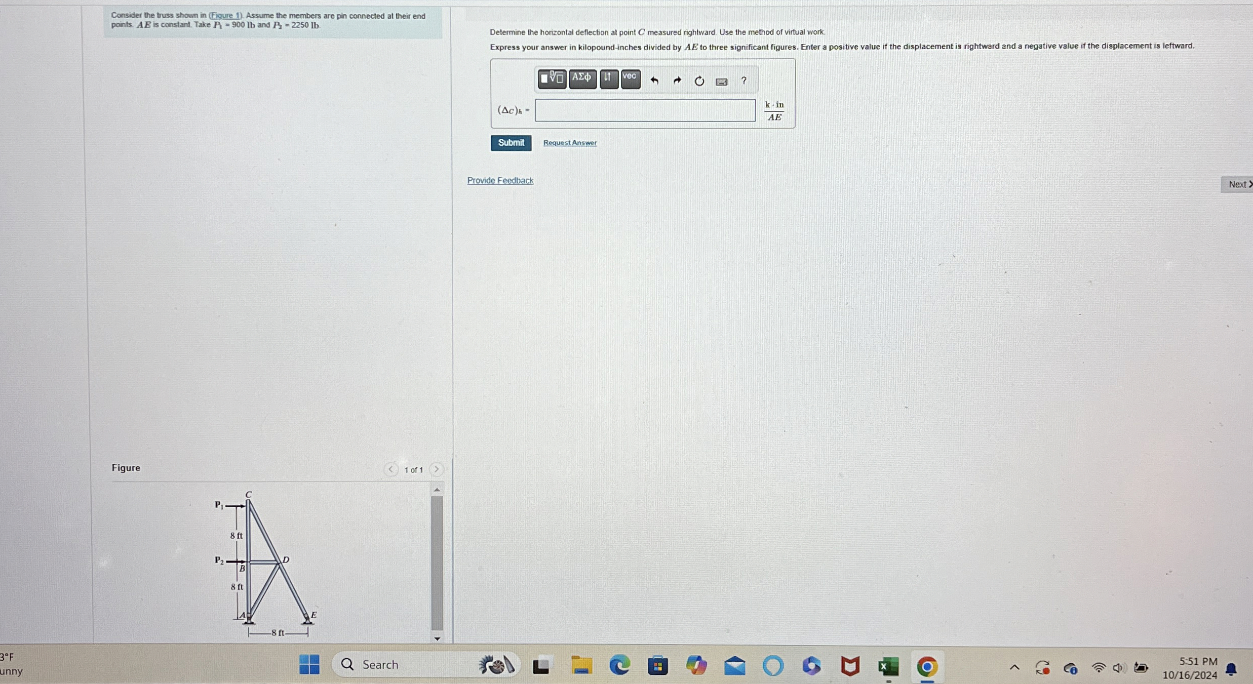 Consider the truss shown in ( Figure 1 ) . Assume