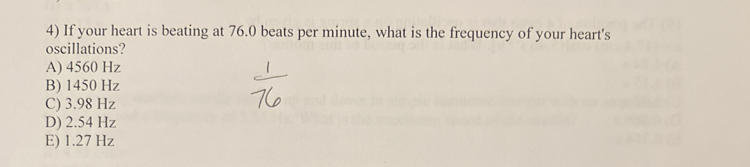 If your heart is beating at 7 6 . 0 beats per