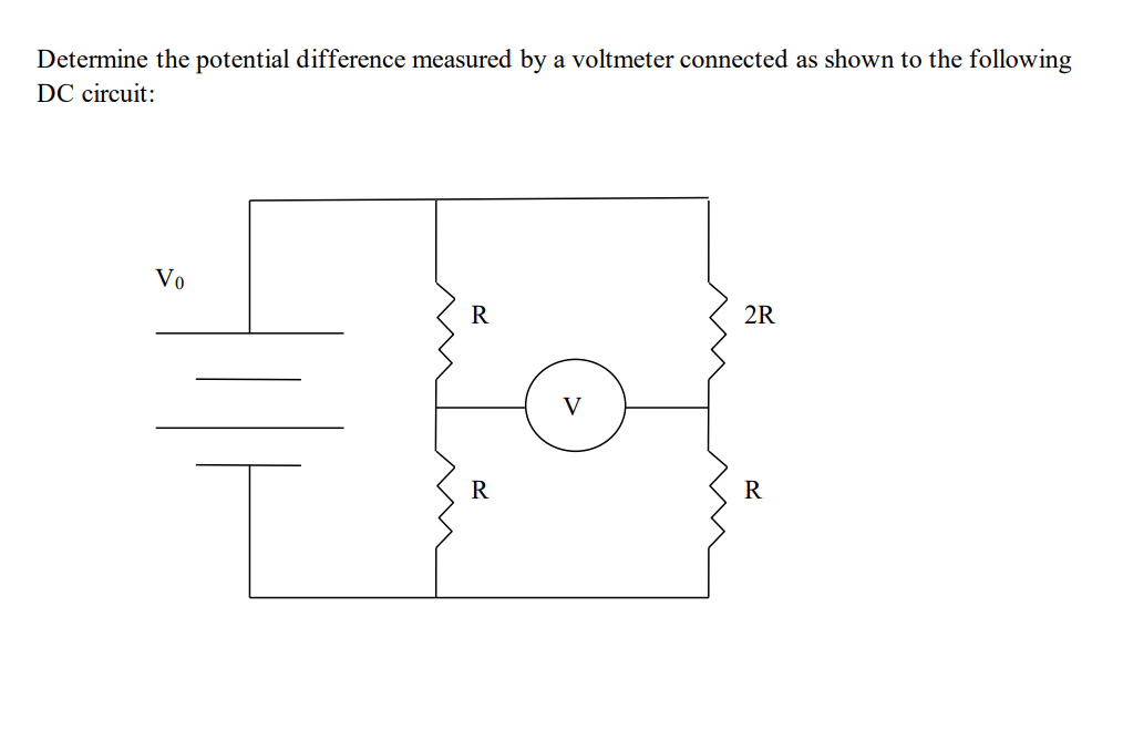 Determine the potential difference measured by a