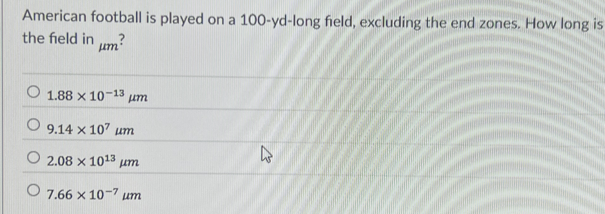 American football is played on a 1 0 0 - yd -