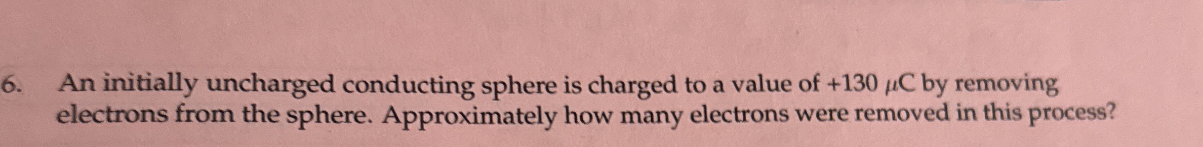 An initially uncharged conducting sphere is