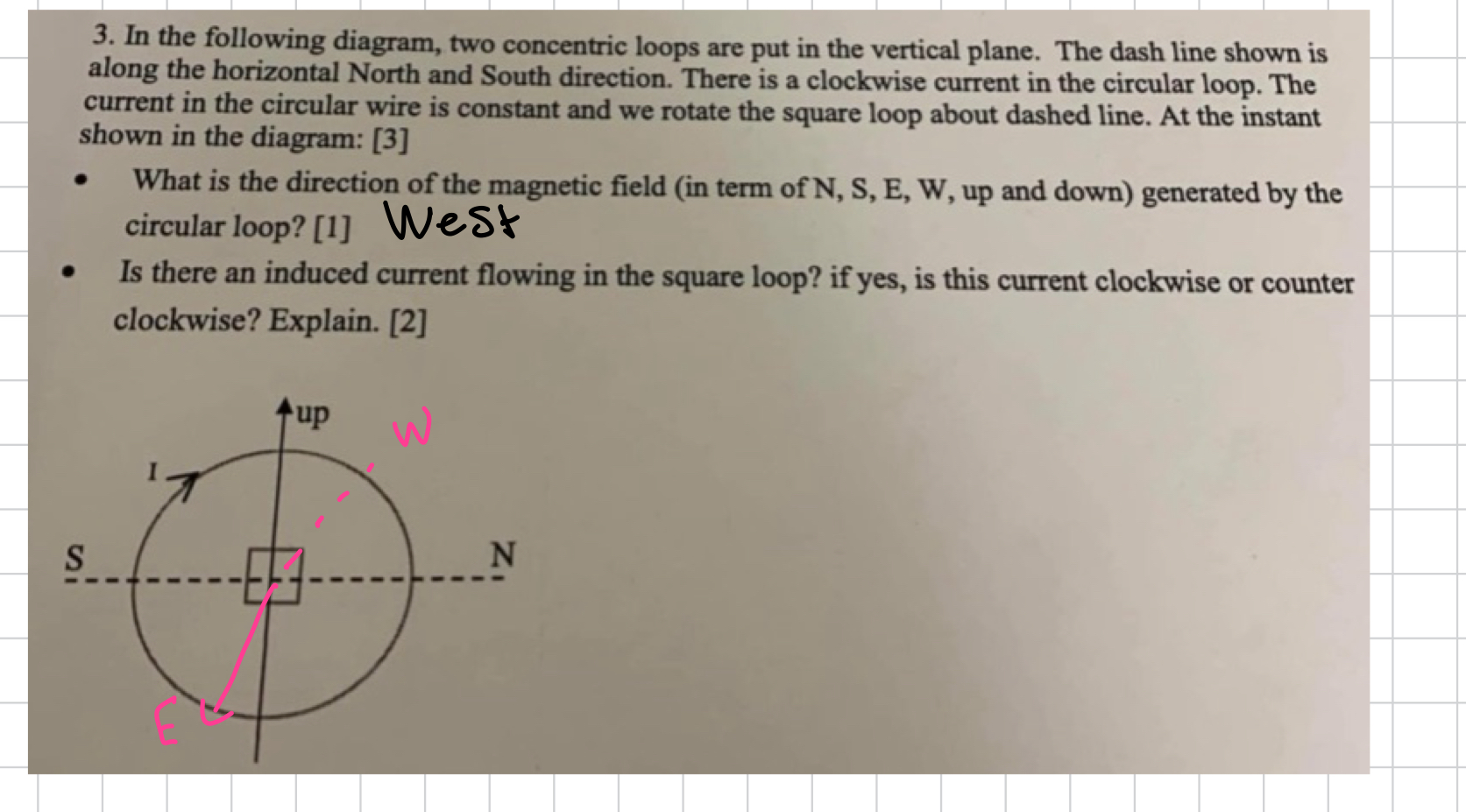 In the following diagram, two concentric loops