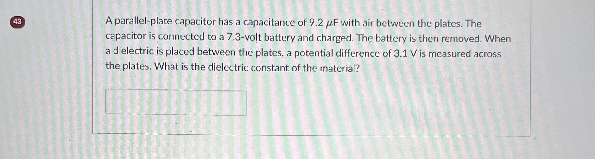 4 3 A parallel - plate capacitor has a