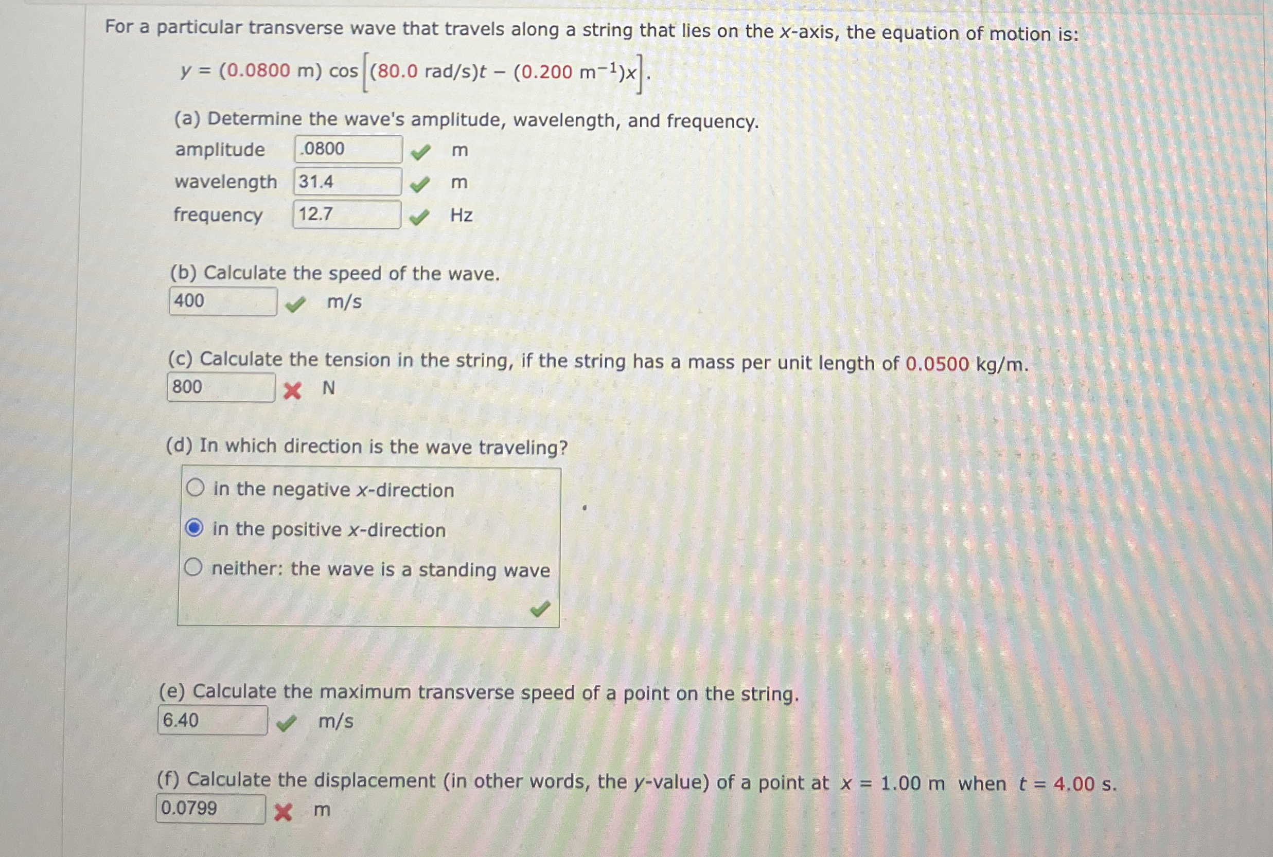 For a particular transverse wave that travels
