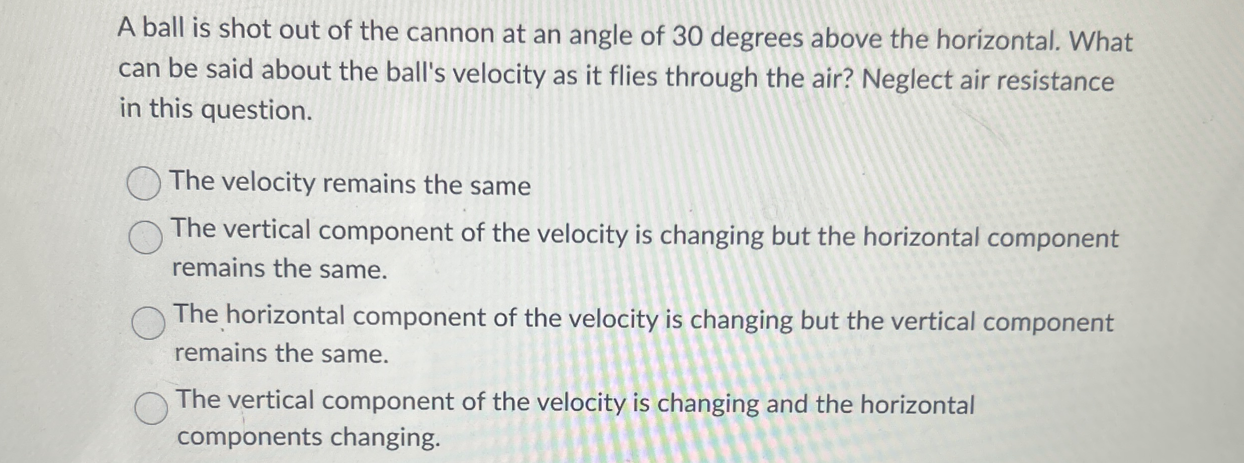 A ball is shot out of the cannon at an angle of 3