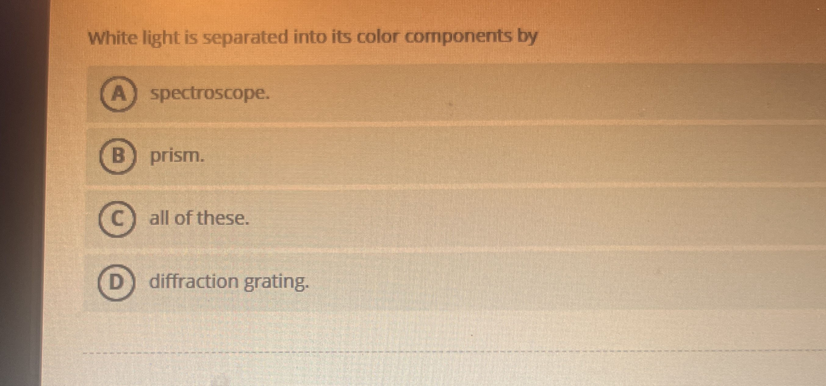 White light is separated into its color