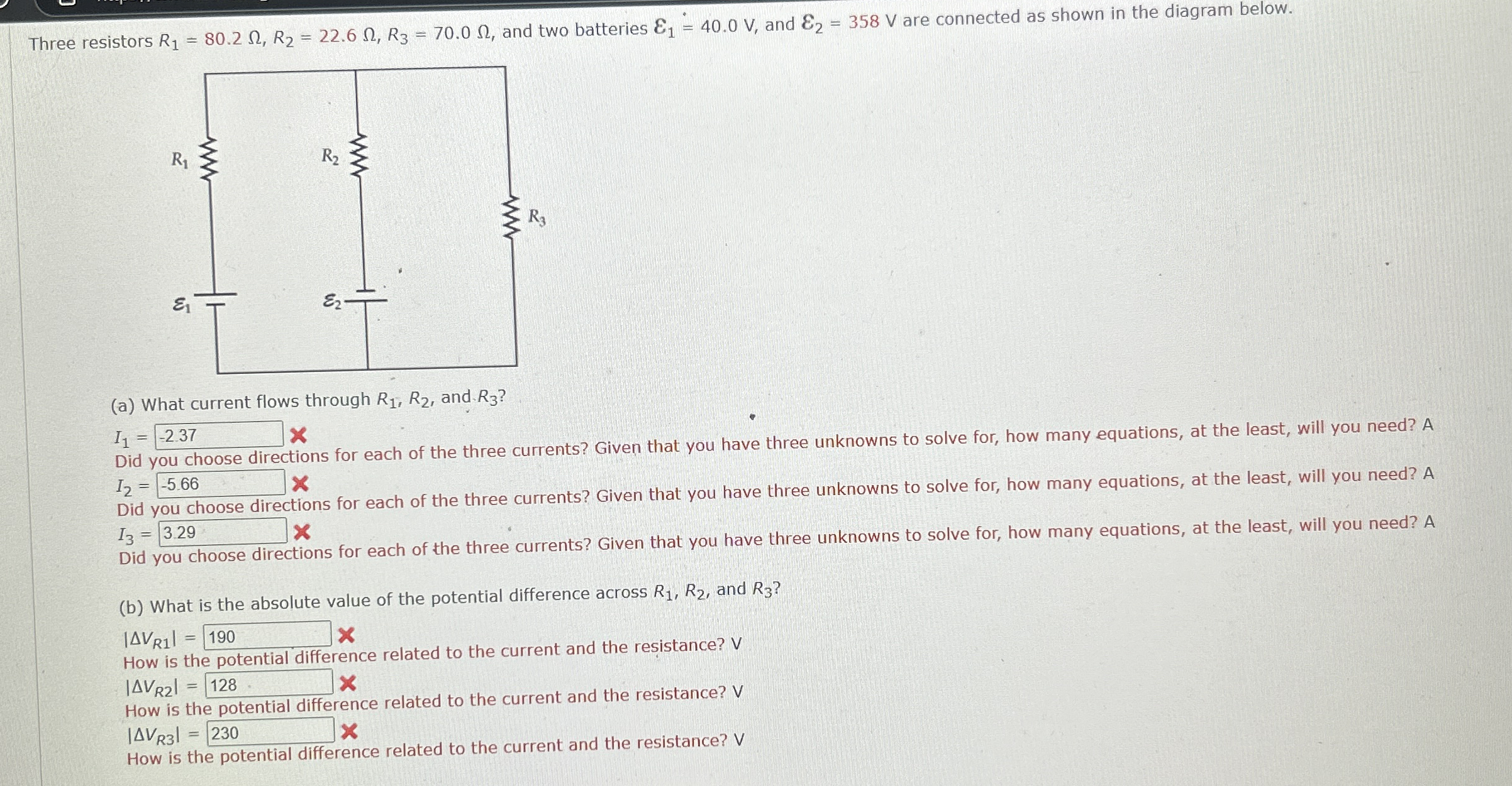 Three resistors R 1 = 8 0 . 2 , R 2 = 2 2 . 6 , R