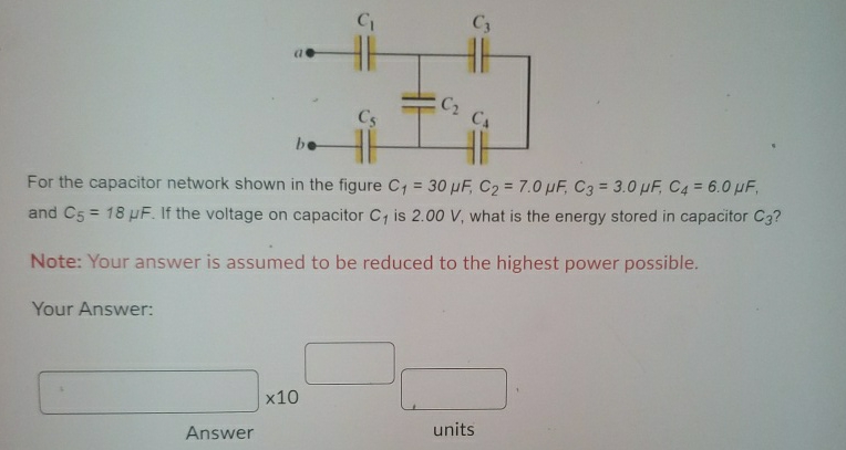 For the capacitor network shown in the figure C 1