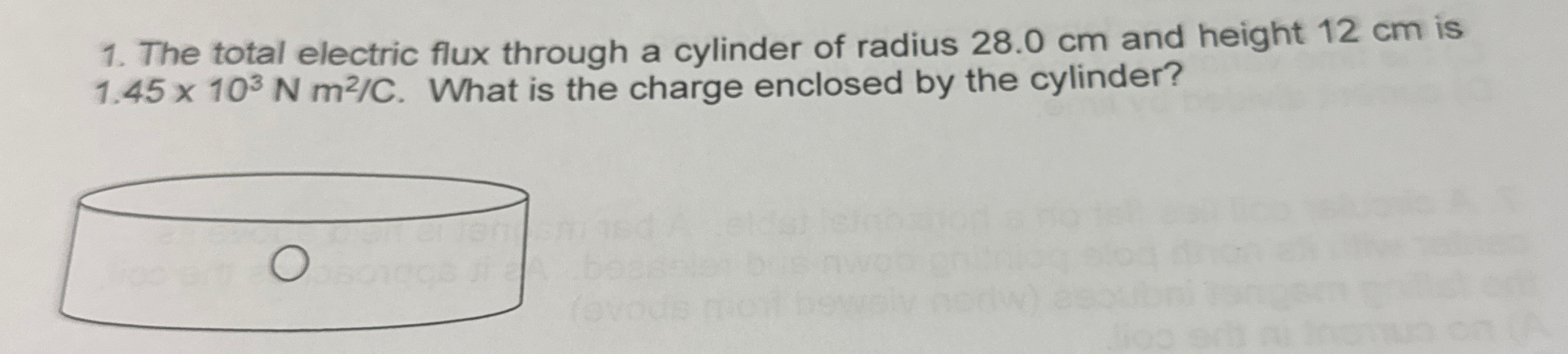 The total electric flux through a cylinder of