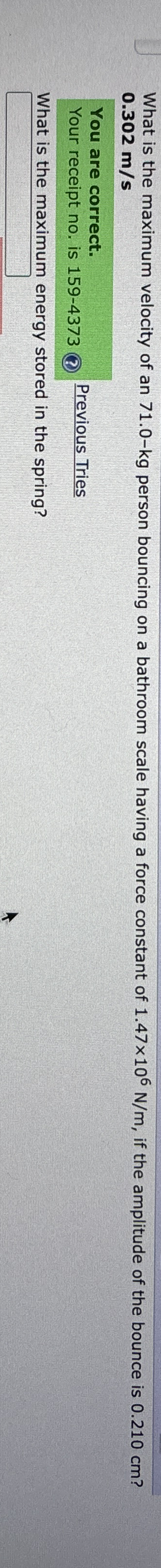 What is the maximum velocity of an 7 1 . 0 - k g