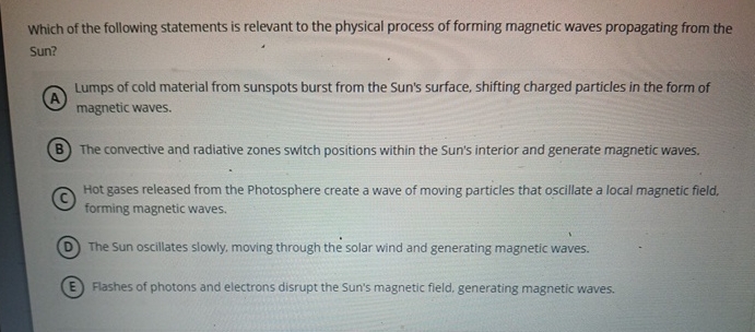 Which of the following statements is relevant to