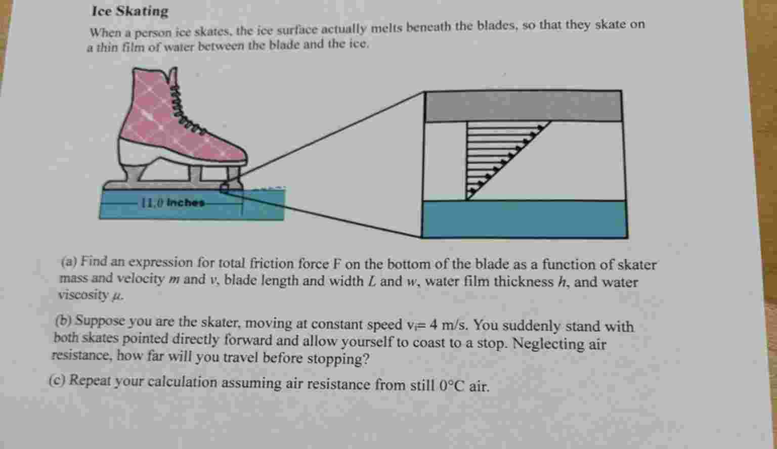 Ice Skating When a person ice skates, the ice