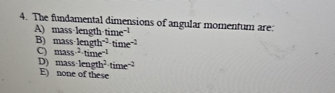 The fundamental dimensions of angular momentum
