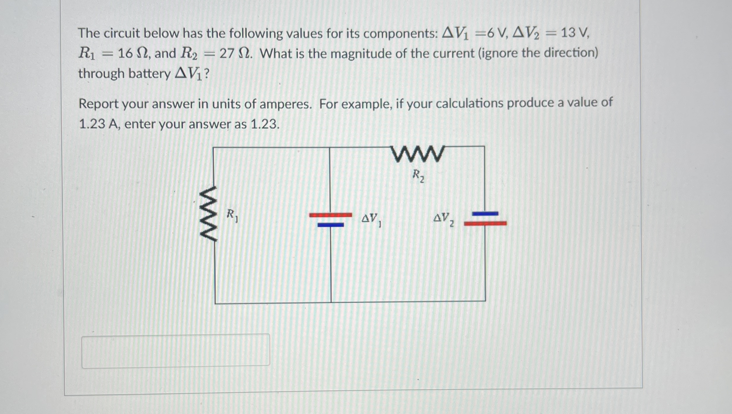 The circuit below has the following values for
