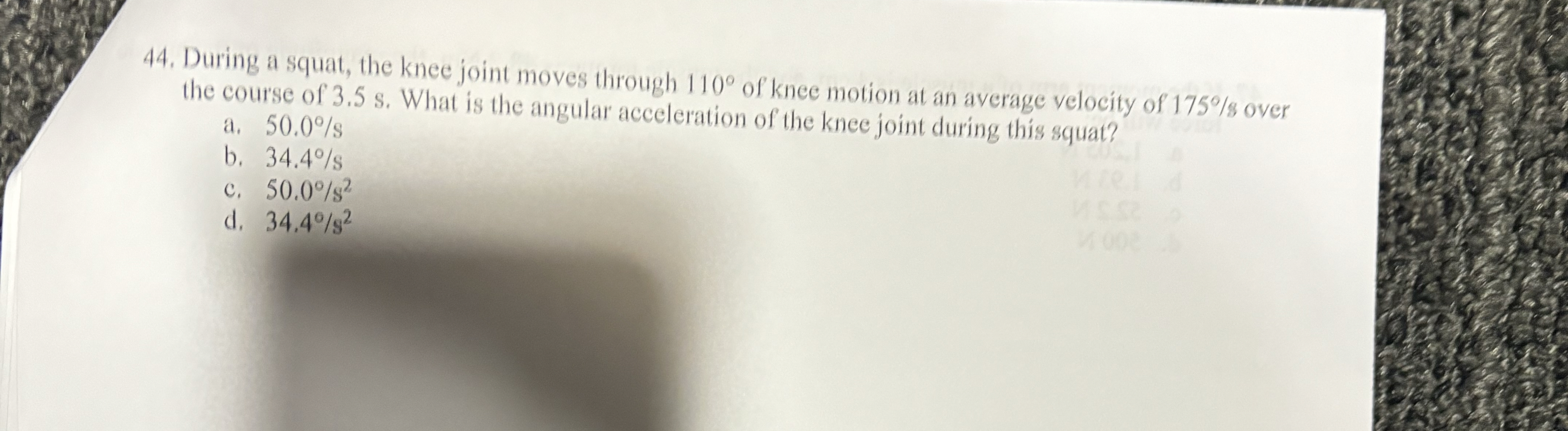During a squat, the knee joint moves through 1 1