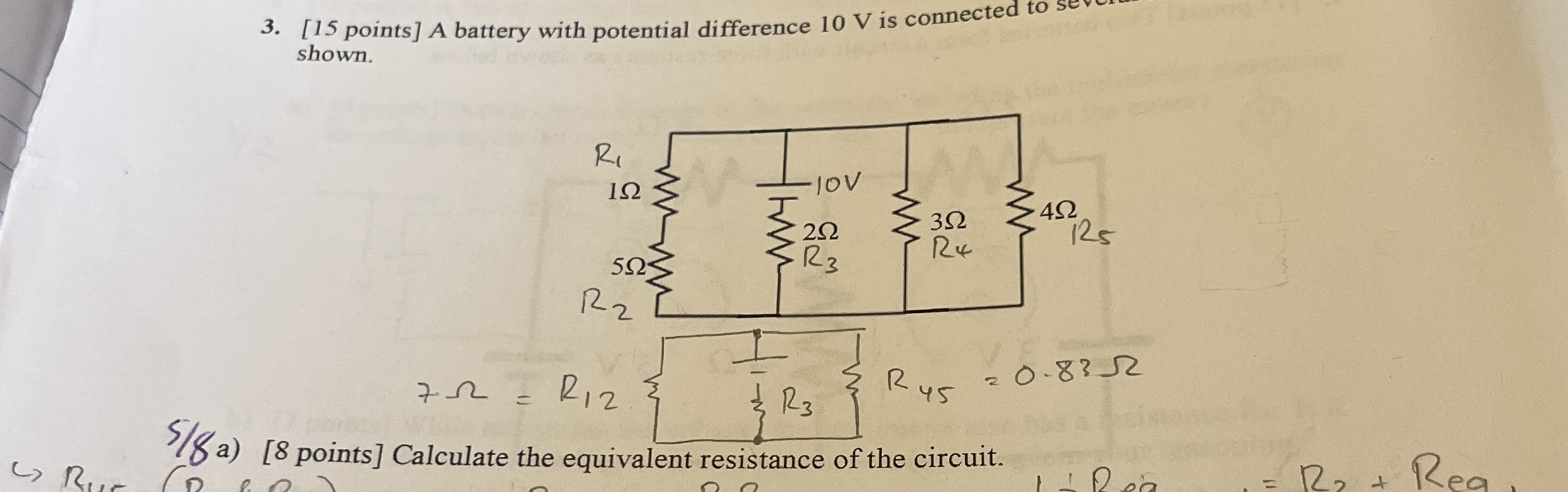[ 1 5 points ] A battery with potential