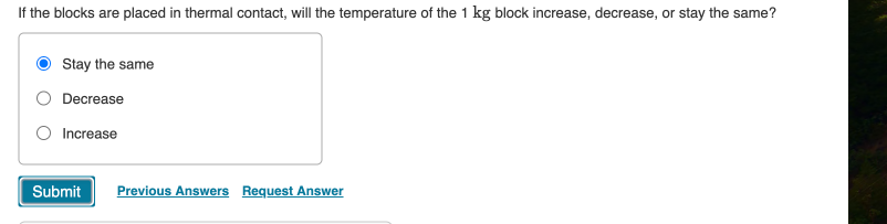 If the blocks are placed in thermal contact, will