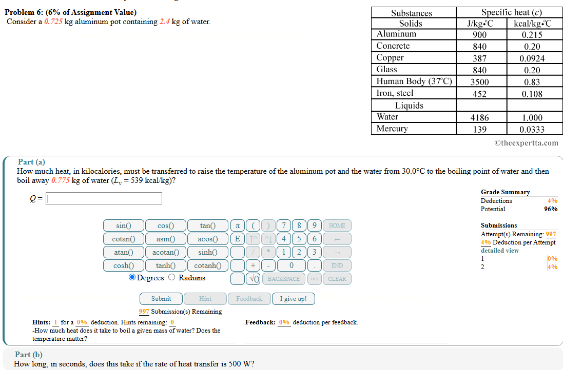 Problem 6 : ( 6 \ % of Assignment Value )
