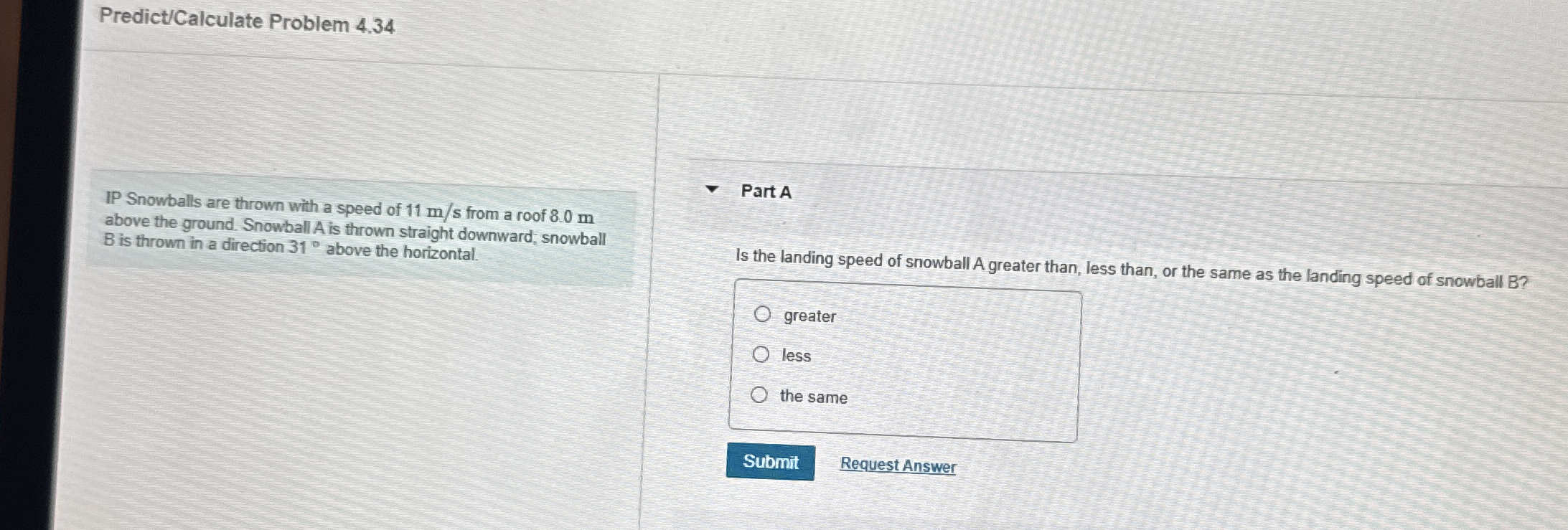 Predict / Calculate Problem 4 . 3 4 IP Snowballs