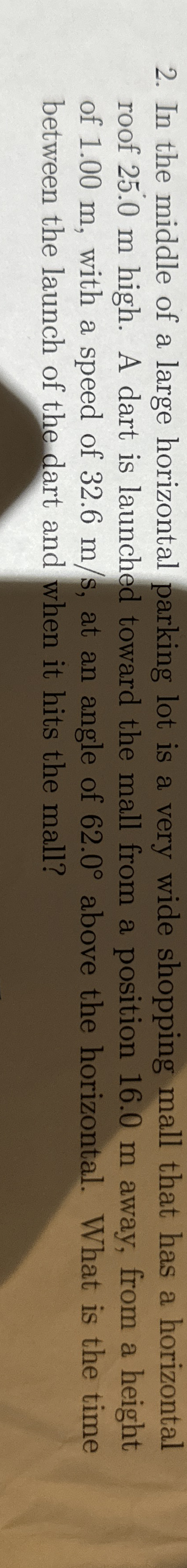 In the middle of a large horizontal parking lot