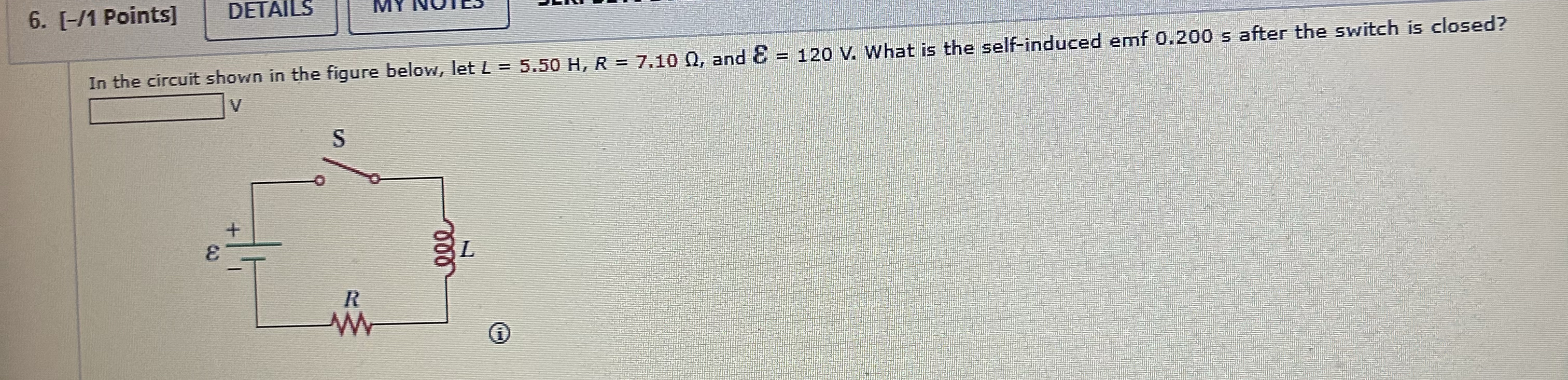 [ - / 1 Points ] DETAILS MYNUTEs In the circuit