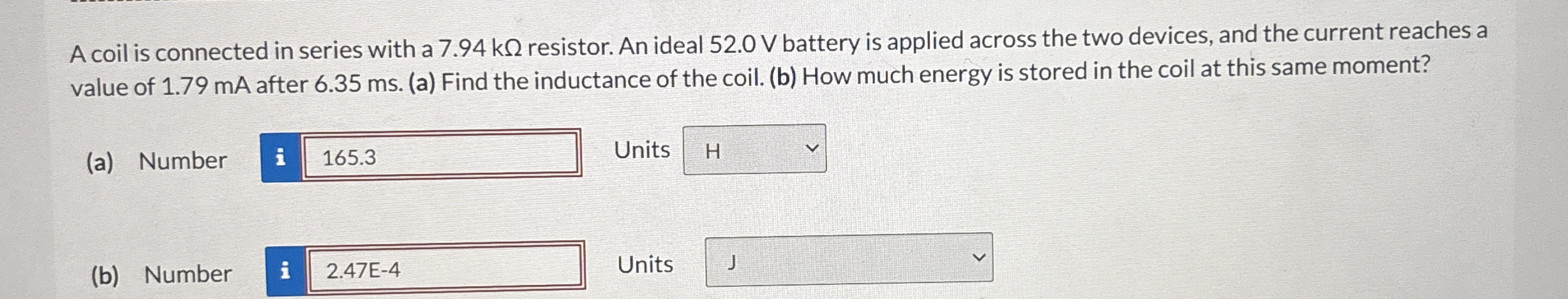 n A coil is connected in series with a 7 . 9 4 k