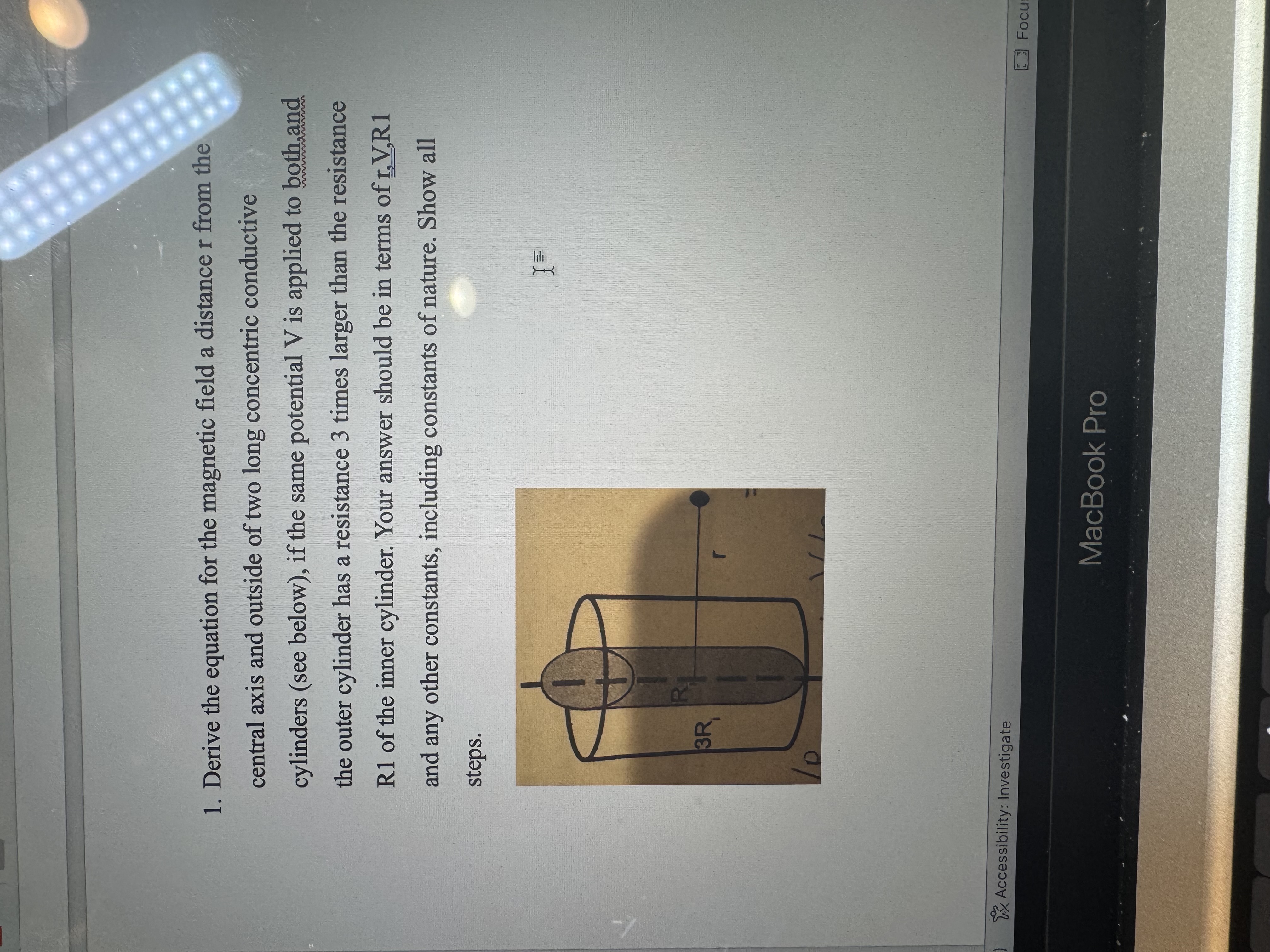 1 . Derive the equation for the magnetic field a