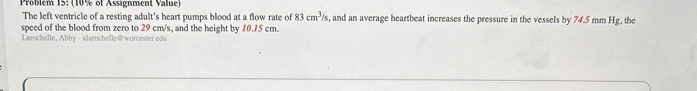 The left ventricle of a resting adult's heart