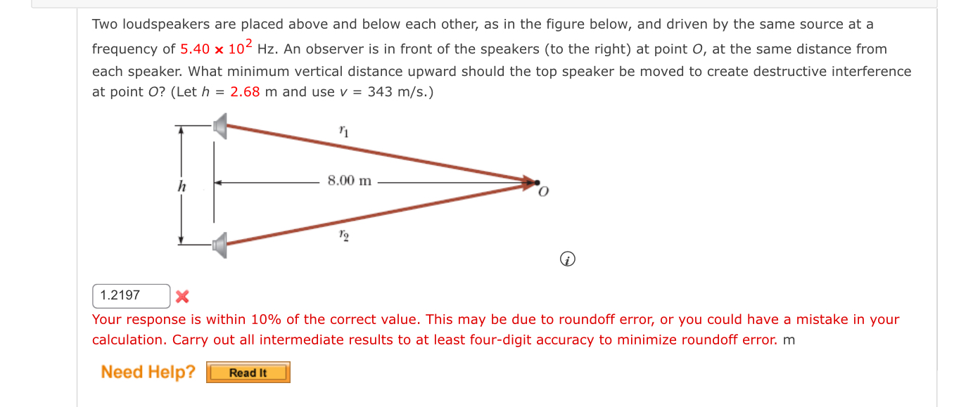 Two loudspeakers are placed above and below each