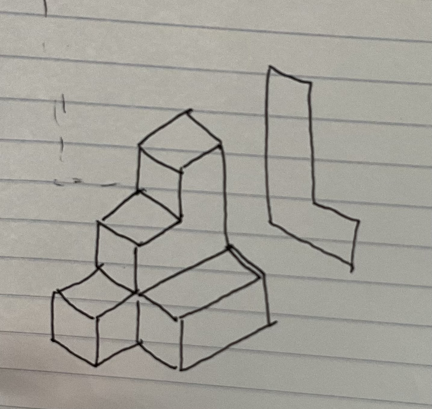 ( 1 5 % ) Rotate the isometric object below as