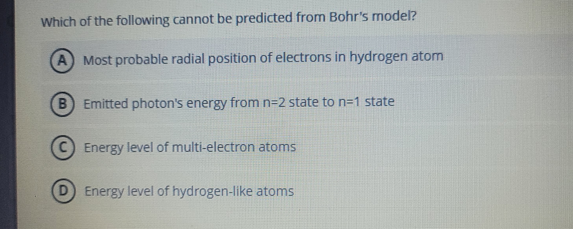 Which of the following cannot be predicted from