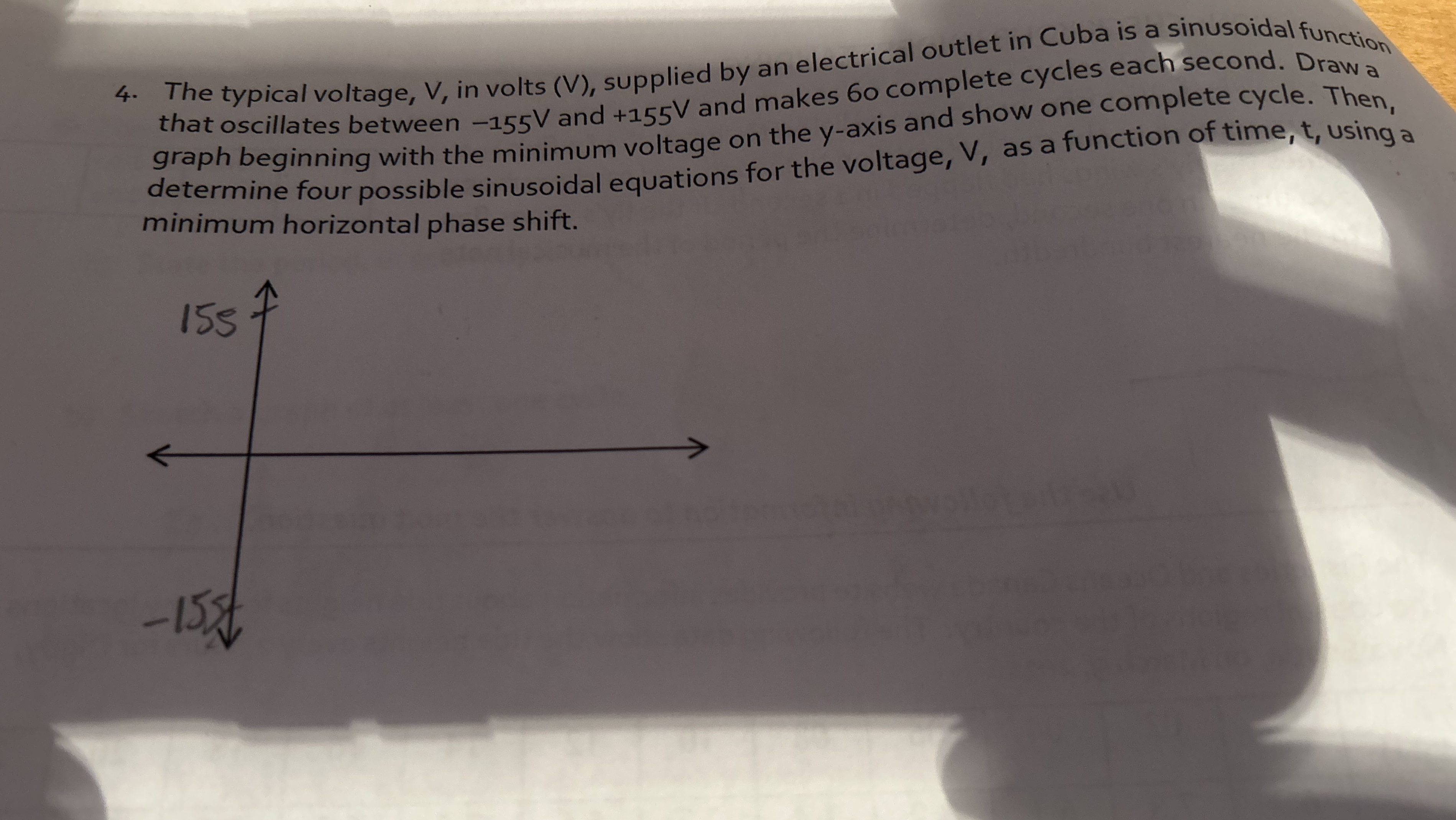 The typical voltage, V , in volts ( V ) ,